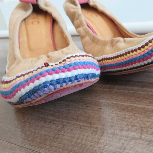 C.N.C COSTUME NATIONAL Tan Leather Boho Crochet Heeled Slip On Shoes - Size 9.5 - Picture 12 of 16